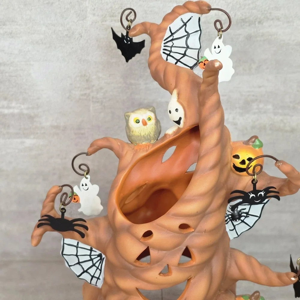 PartyLite Haunted Tealight Tree Candle Holder Halloween Spiders Ghost Bats P9065 - Picture 2 of 16